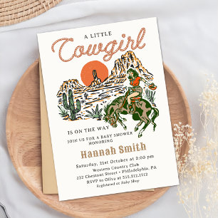 Western Cowgirl Baby Shower Invitation