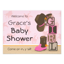 Western Cowgirl Baby Shower Sign