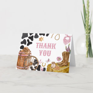 Western Cowgirl Baby Shower  Thank You Card