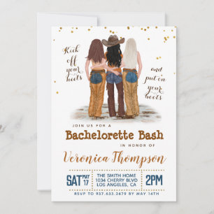 Western Cowgirl Bachelorette Bridal Shower Invitation