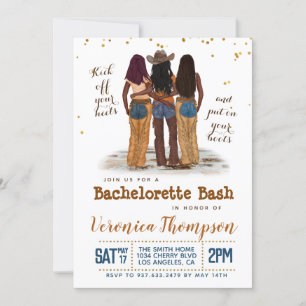 Western Cowgirl Bachelorette Bridal Shower Invitation
