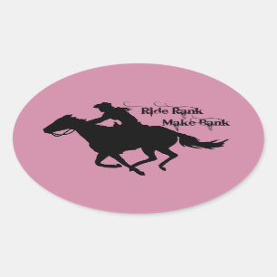 Western Cowgirl Barrel Racer Ride Rank Sticker