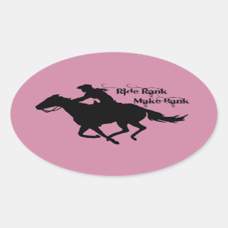 Western Cowgirl Barrel Racer Ride Rank Sticker