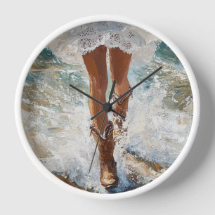 Western Cowgirl Beach Clock Coastal Cowgirl Decor