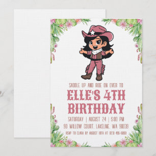 western cowgirl birthday invitations