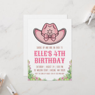 western cowgirl birthday invitations