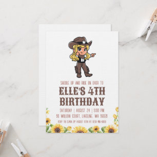 western cowgirl birthday invitations
