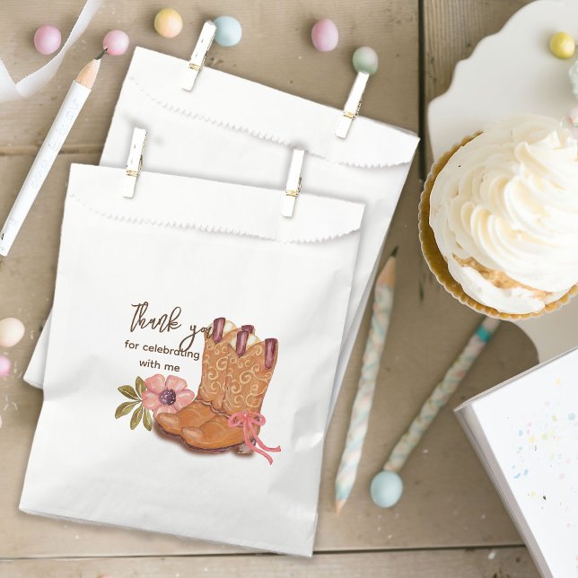 Western Cowgirl Boho Flowers Boots Whimsical Favour Bag (Creator Uploaded)