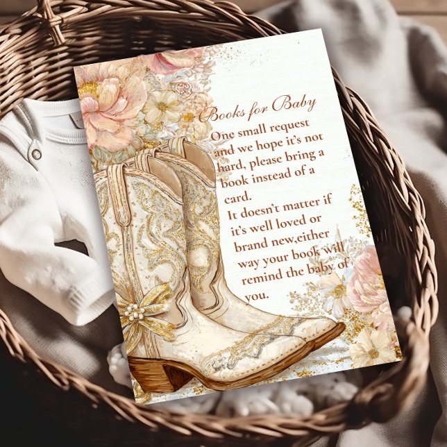 Western Cowgirl Boots Floral Books for Baby  Enclosure Card (Creator Uploaded)