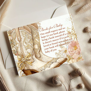 Western Cowgirl Boots Floral Books for Baby Enclosure Card