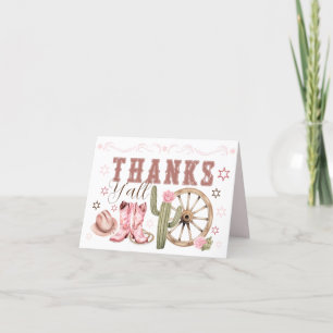 Western Cowgirl Boots Thank You Card