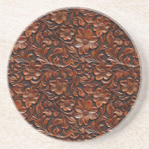 Western Cowgirl Brown Floral Coaster