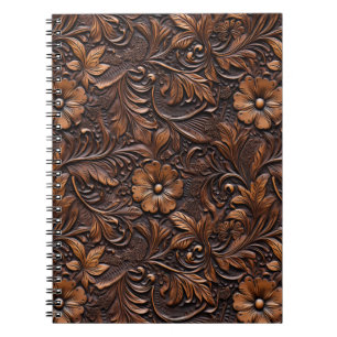 Western Cowgirl Brown Flowers Notebook