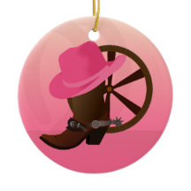 Western Cowgirl Christmas Ornament