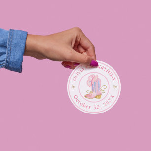 Western Cowgirl Coquette Birthday Sticker