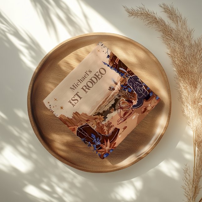 Western Cowgirl Cowboy First Birthday Napkin (Creator Uploaded)