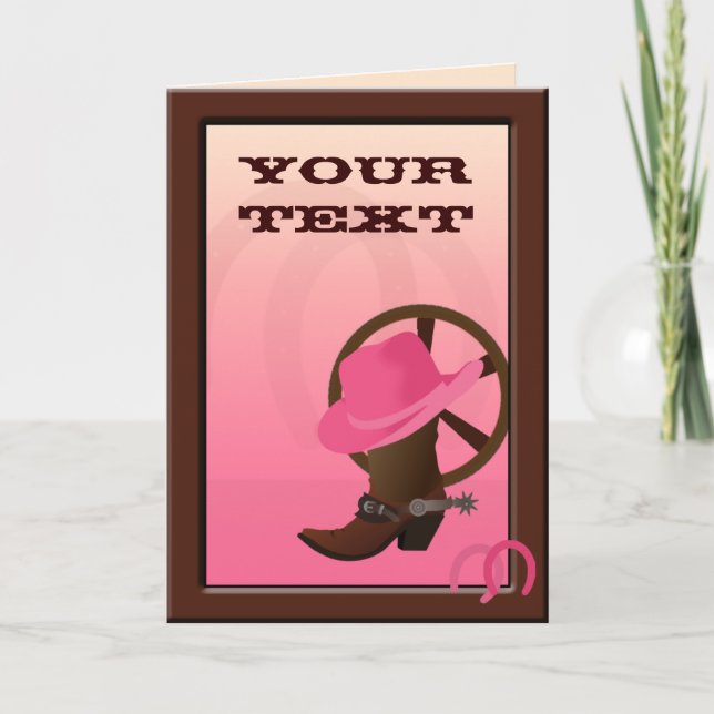 Western Cowgirl Custom Greeting Card (Front)
