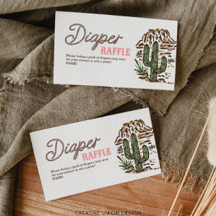 Western Cowgirl Diaper Raffle Baby Shower Card