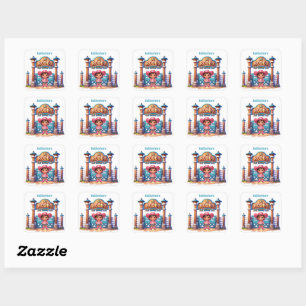 Western Cowgirl First Rodeo Birthday Custom Square Sticker