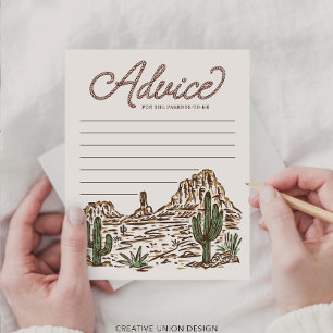 Western Cowgirl Girl Baby Shower Advice Cards