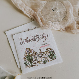 Western Cowgirl Girl Baby Shower Napkin