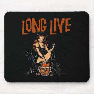 Western Cowgirl Halloween Retro Halloween Witchy Mouse Pad