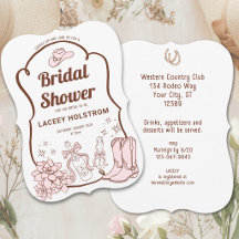 Western Cowgirl Hand Drawn Bridal Shower