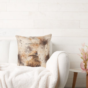 Western Cowgirl Horse Floral Cushion