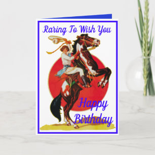 Western Cowgirl Horse Happy Birthday Holiday Card