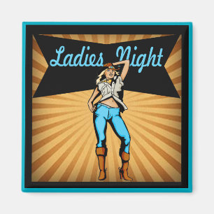Western Cowgirl Ladies Night Magnet