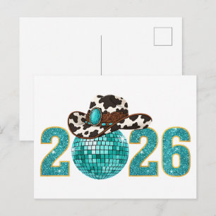 Western Cowgirl New Year 2026 Postcard
