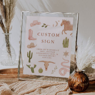 Western Cowgirl Party Custom Sign