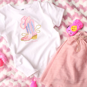 Western Cowgirl Pink Personalised T-Shirt