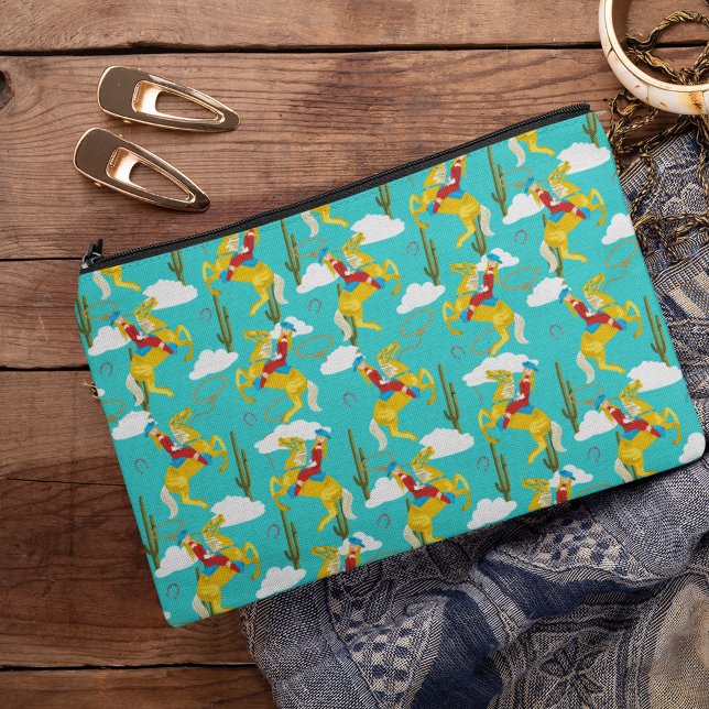Western Cowgirl Retro Patterned Accessory Pouch (Creator Uploaded)