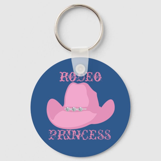 Western Cowgirl Rodeo Princess With Horse Key Ring (Front)