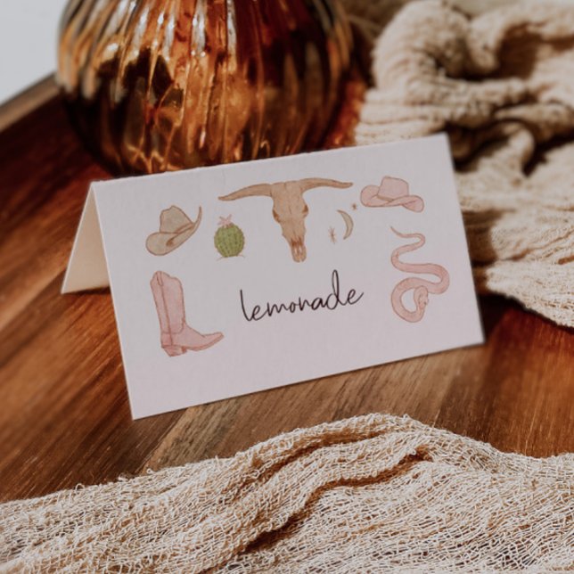 Western Cowgirl Theme Party Food Label Place Card (Creator Uploaded)