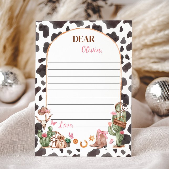 Western Cowgirl Time Capsule Note Message Card (Creator Uploaded)