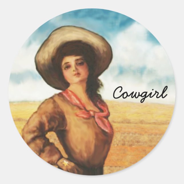 Western Cowgirl Woman Stickers (Front)