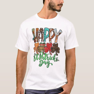 Western-Cowhide-Leopard-Happy-Lucky-St.Patrick’S-D T-Shirt
