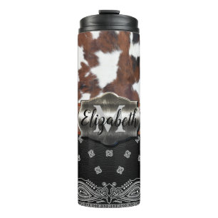 Western Cowhide Thermal Tumbler