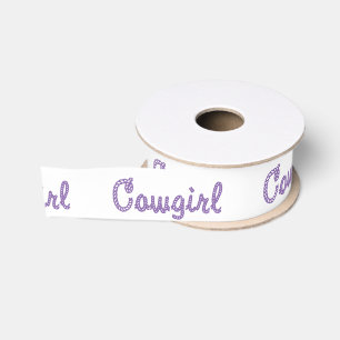 Western Craft Floral Gift Ribbon Cowgirl Rope Text Grosgrain Ribbon