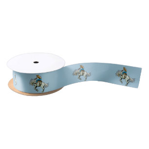 Western Craft Or Gift Wrap Ribbon Bronc Rider Satin Ribbon