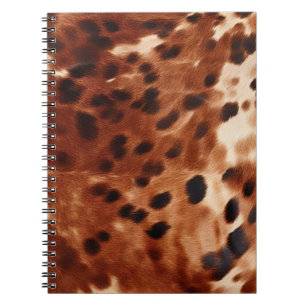 Western Cream Spotted Brown Black Cowhide  Notebook
