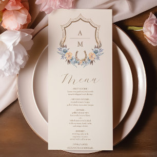 Western Crest Country Bohemian Floral Wedding Menu