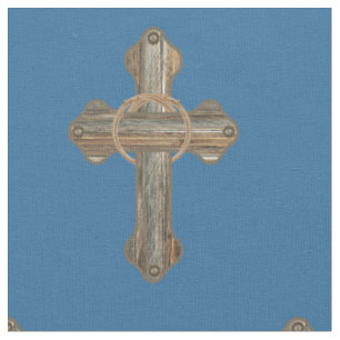 Western Cross Barnwood  Ropes and Conchos Fabric