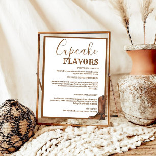 Western Cupcake wedding menu sign dessert sign
