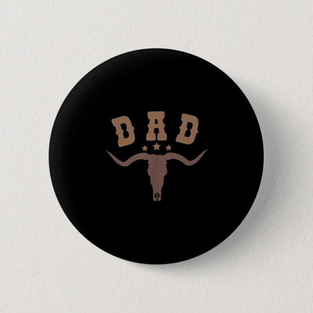 Western Dad First Second Birthday Cowboy Family Ma 6 Cm Round Badge (Front)