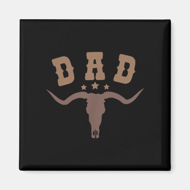 Western Dad First Second Birthday Cowboy Family Ma Magnet (Front)