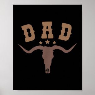 Western Dad First Second Birthday Cowboy Family Ma Poster