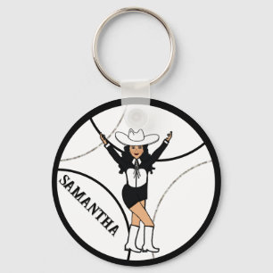 Western /Dancer Keychain Black White B
